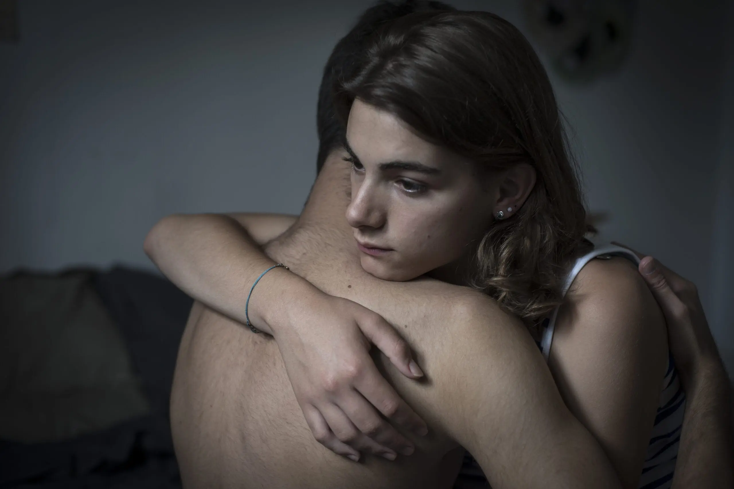 Mélanie, transgender and her boyfriend, father and family, Quimper (2015)